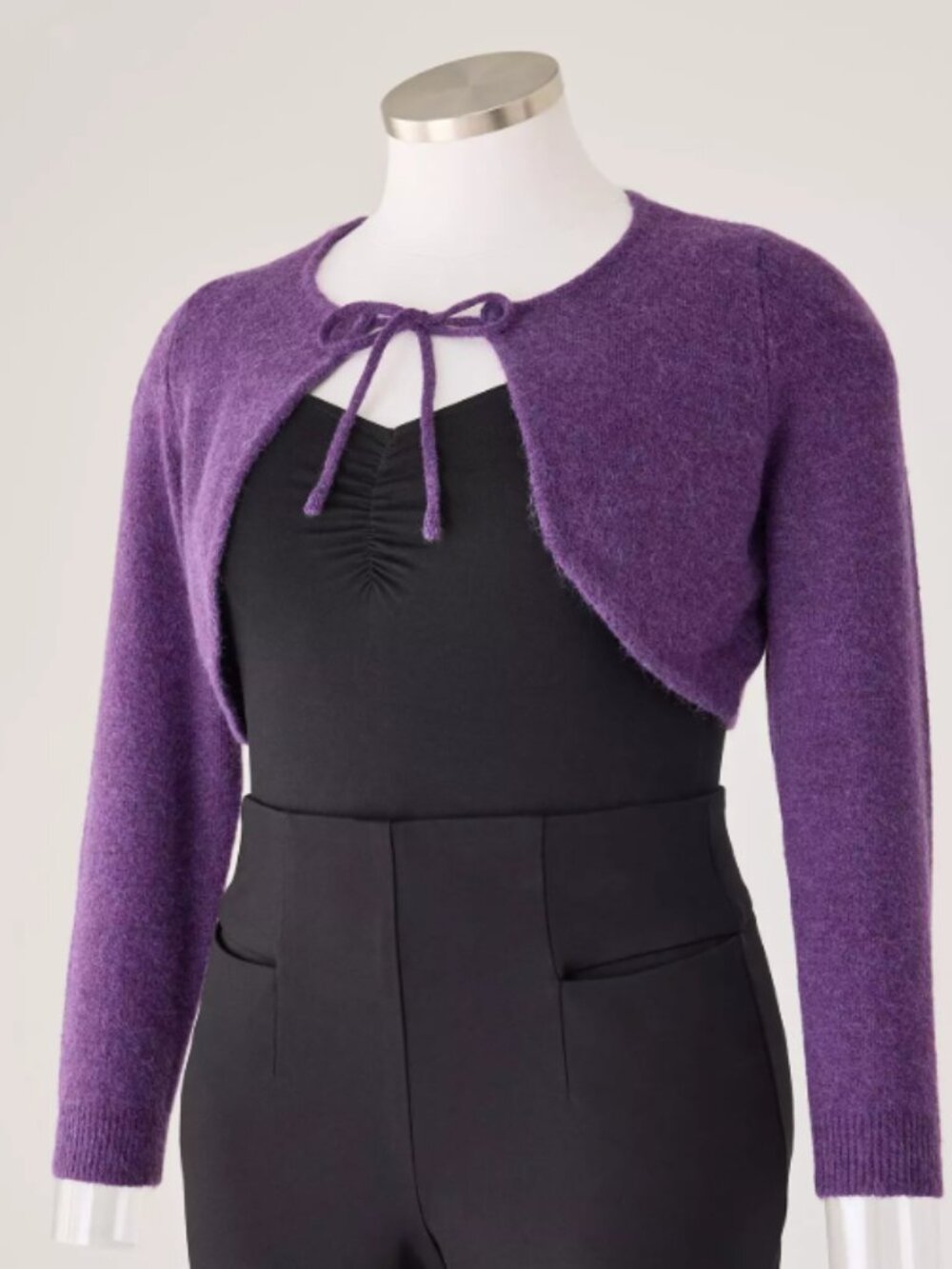 Torrid Retro Chic Grape Royale Purple Tie-Front Shrug